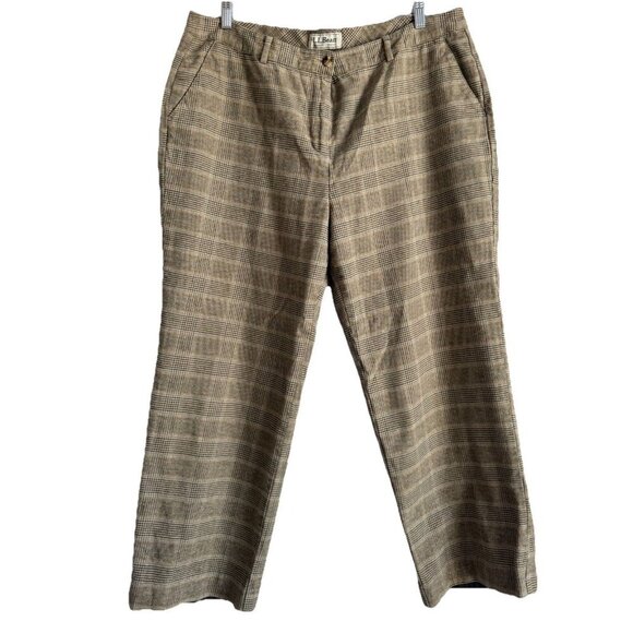 Vintage L.L. Bean Women’s Plaid Wool Trousers Pants Classic Fit Straight 18 Pet - Picture 1 of 10